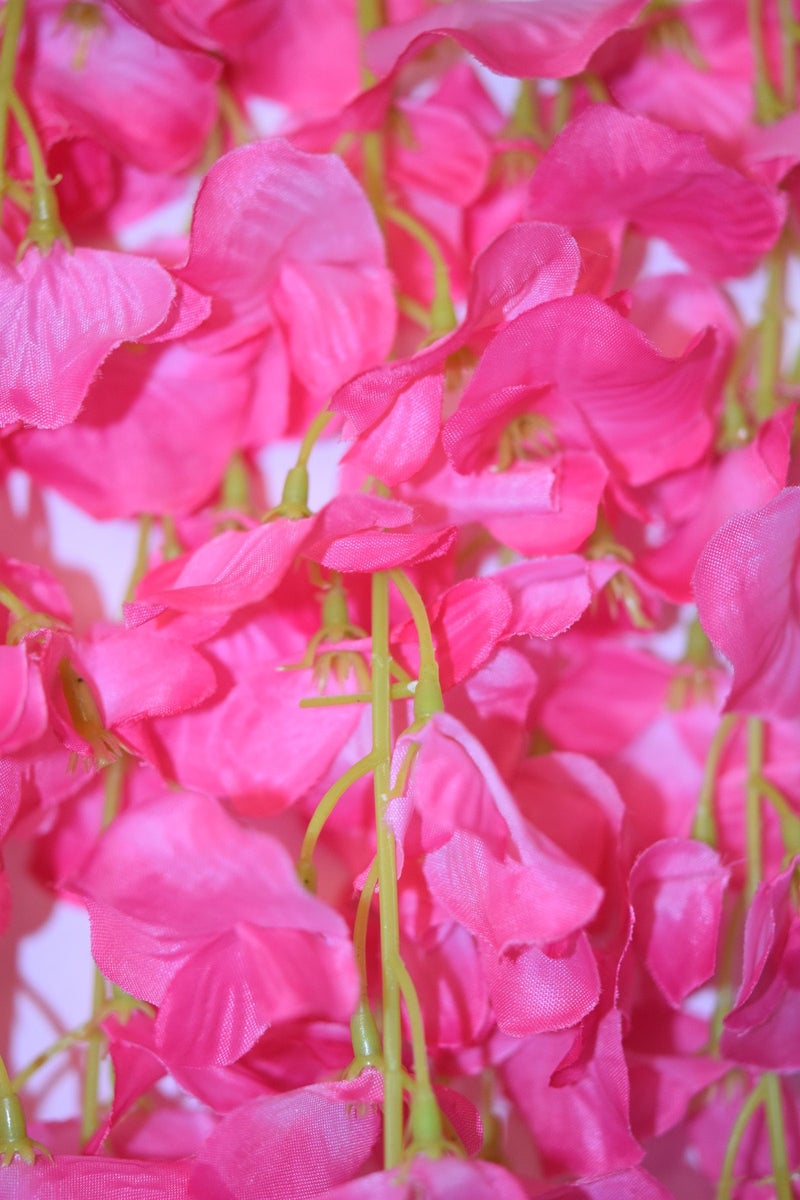 DearHouse 12 Pack 1 Piece 3.6 Feet Artificial Fake Wisteria Vine Ratta Hanging Garland Silk Flowers String Home Party Wedding Decor (Pink) - Image 3